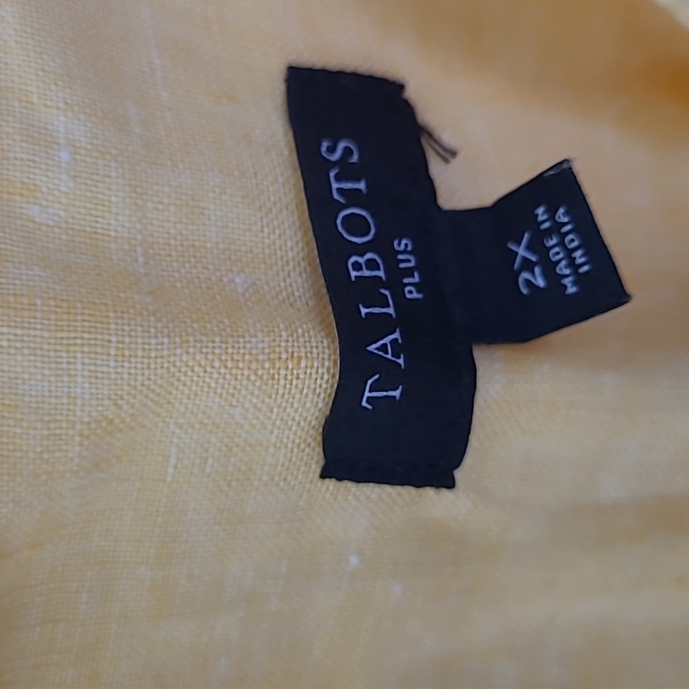 Talbots Yellow Linen Tunic 2X - Picture 2 of 5